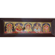5 God Panel of Ganesha, Lakshmi, Saraswathi, Balaji and Murugan